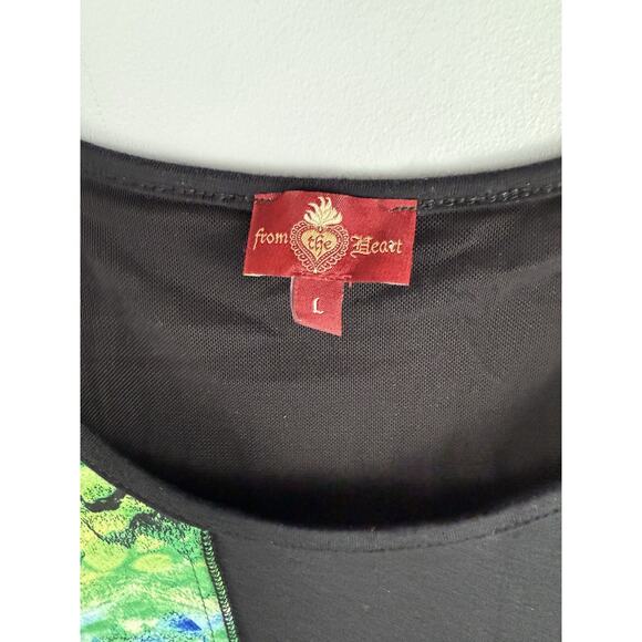 From the Heart Womens Tunic Top Size L Artsy Boho Sheer Mesh Lagenlook - Picture 2 of 6